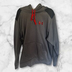 Under Armour Men's Charcoal Hoodie with Red Accents